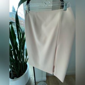 Light blush pink pencil skirt with side front slit